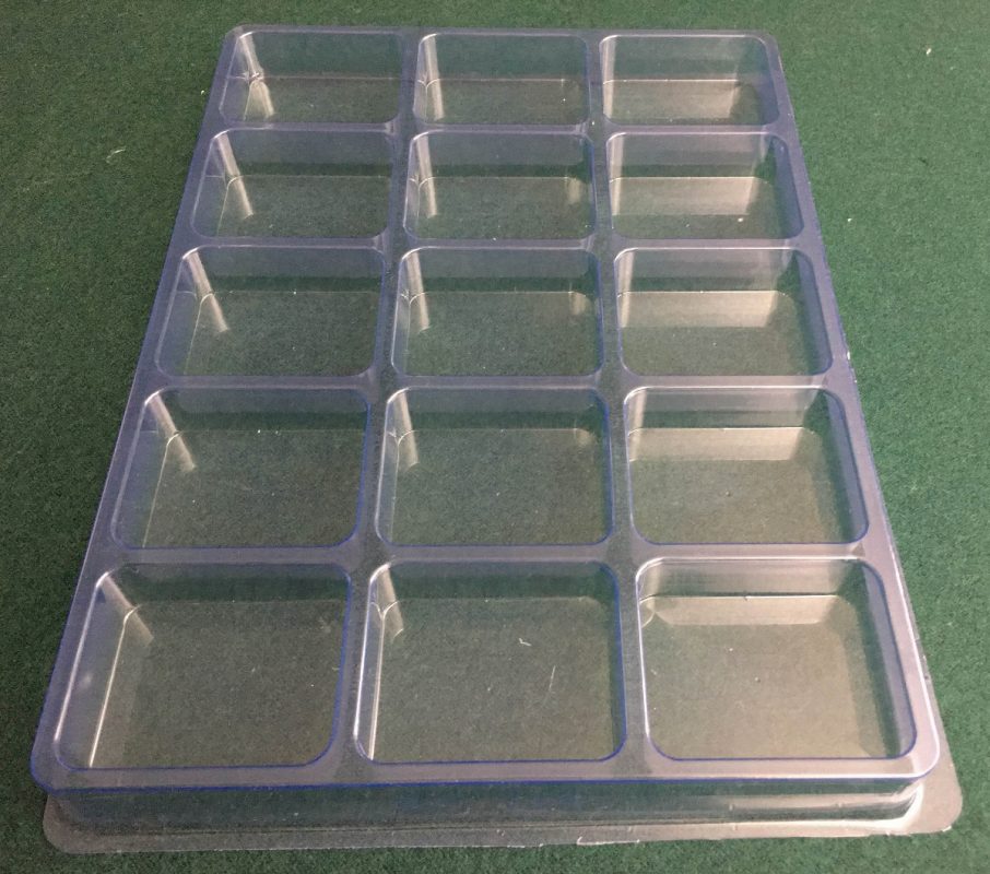Rectangular Cavity Clear Plastic Trays 2.4 X 1.95 X .75