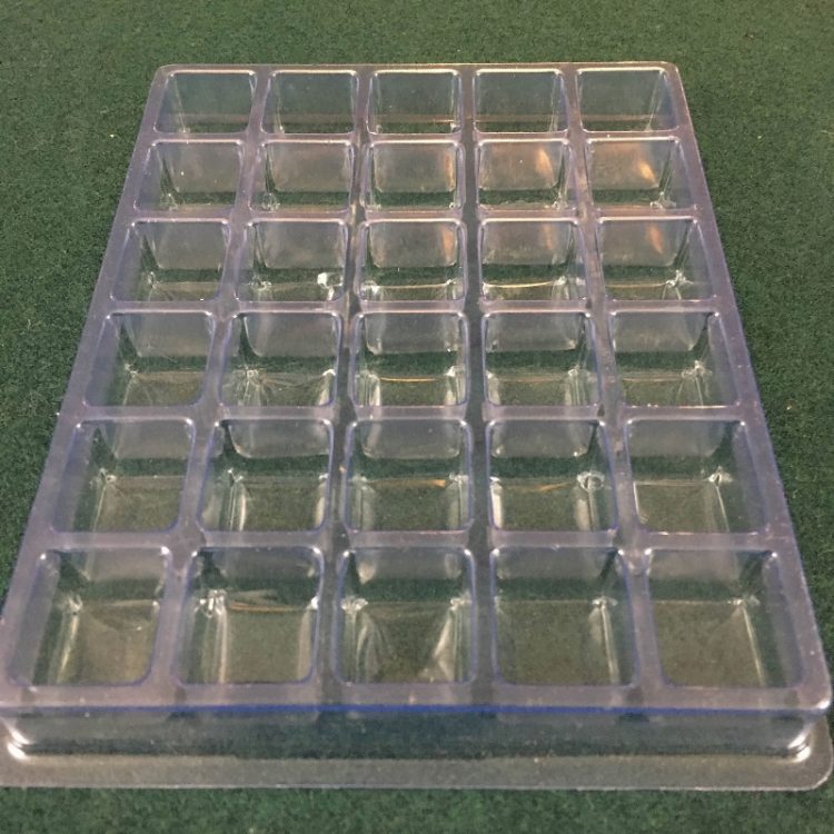Rectangular Cavity Clear Plastic Trays - .75 X .75 X .63