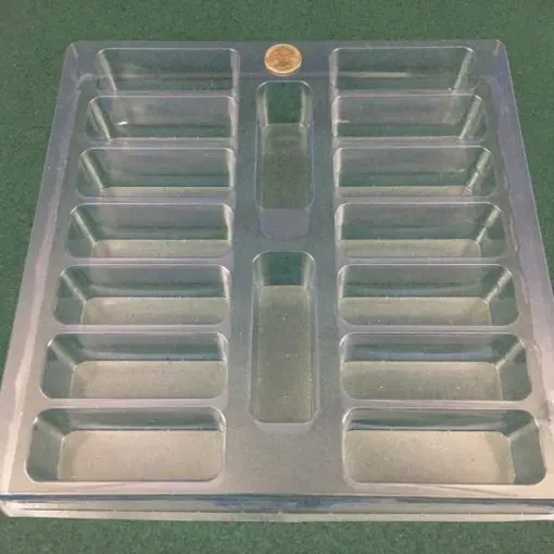Rectangular Cavity Clear Plastic Trays - 3.5 X 1.18 X 1.5
