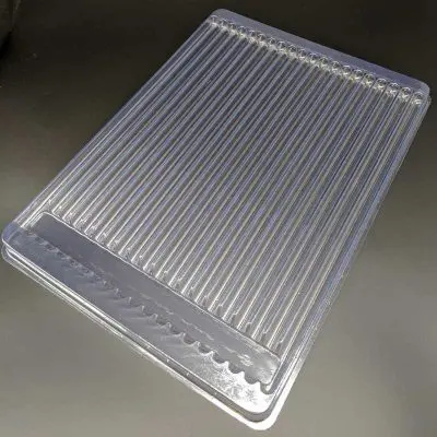 Cylindrical Cavity Clear Plastic Trays - 13.25 X .438 X .5