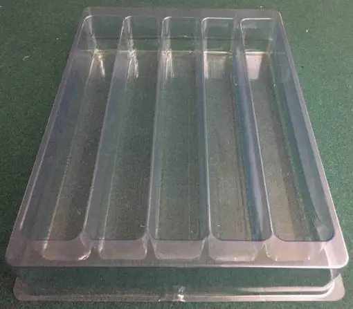 Rectangular Cavity Clear Plastic Trays - 10 X 1.31 X 1.63