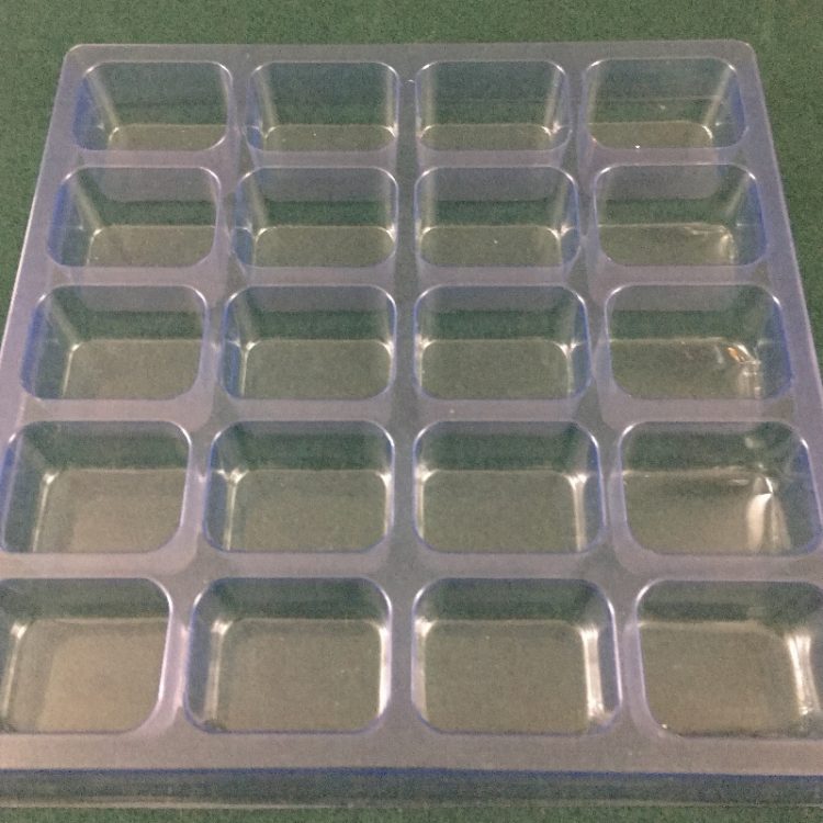 Rectangular Cavity Clear Plastic Trays - 2.25 X 1.65 X 1.36