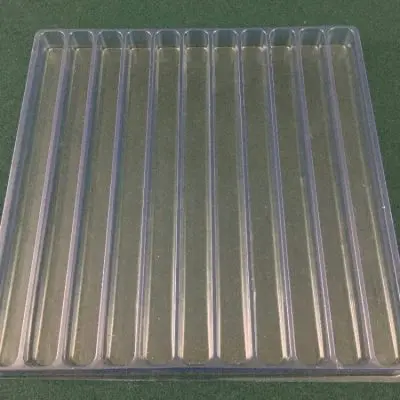 Rectangular Cavity Clear Plastic Trays - 11.25 X 0.75 X 0.75