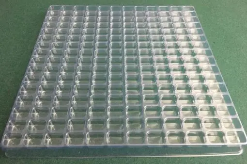 Rectangular Cavity Clear Plastic Trays - .75 X .5 X .5