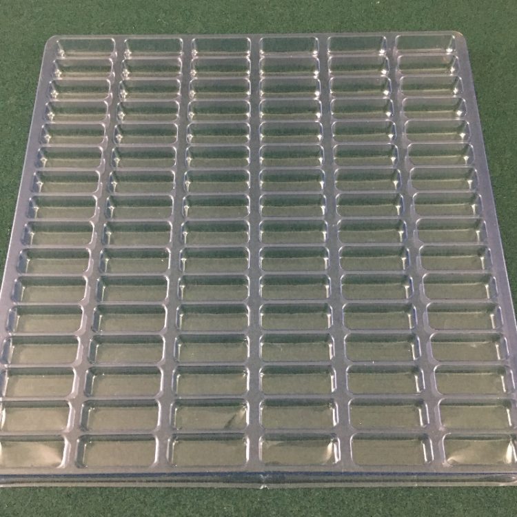 Rectangular Cavity Clear Plastic Trays - 1.5 X .5 X .45