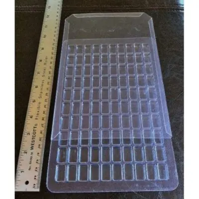 Rectangular Cavity Clear Plastic Trays - 0.70 X 0.38 X 0.25