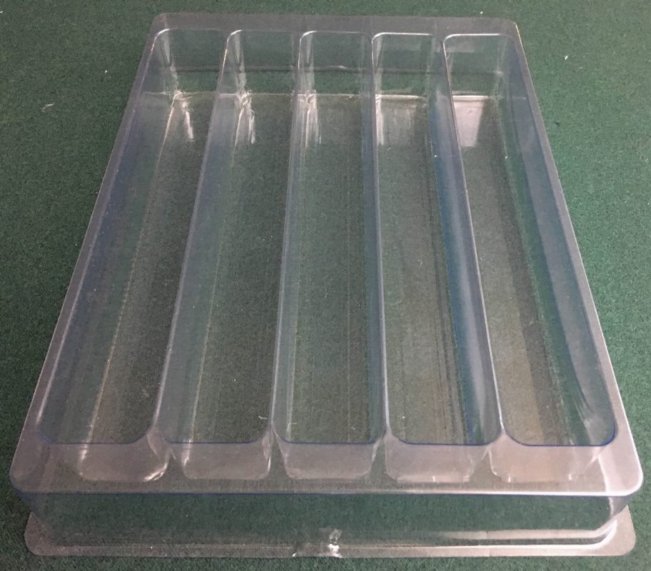 Rectangular Cavity Clear Plastic Trays - 10 X 1.31 X 1.63