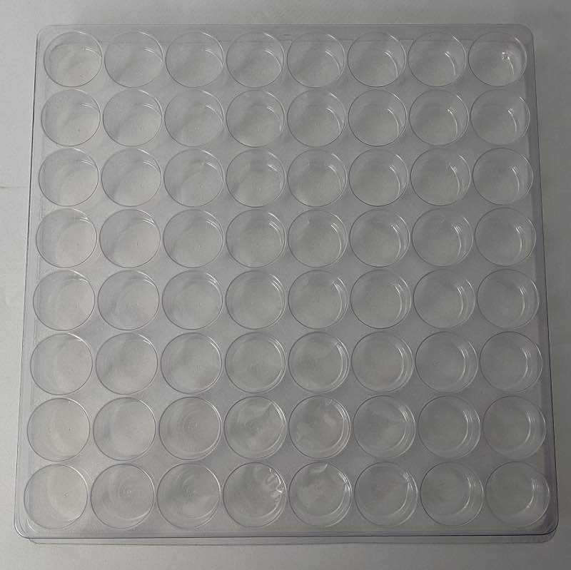 Round Cavity Clear Plastic Trays - 1.25 Dia. X .69