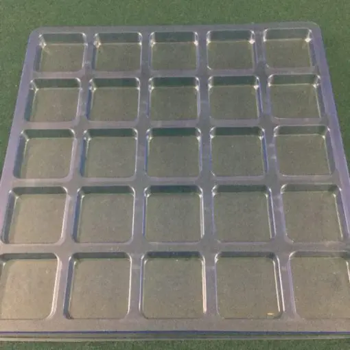 Rectangular Cavity Clear Plastic Trays - 1.85 X 1.85 X 0.5