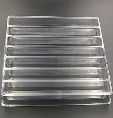 Plastic shipping tray with 10.8" cavity.