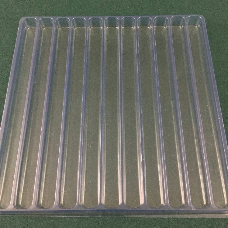 Rectangular Cavity Clear Plastic Trays - 11.25 X 0.75 X 0.75