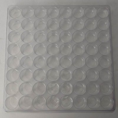 Round Cavity Clear Plastic Trays - 1.25 Dia. X .69