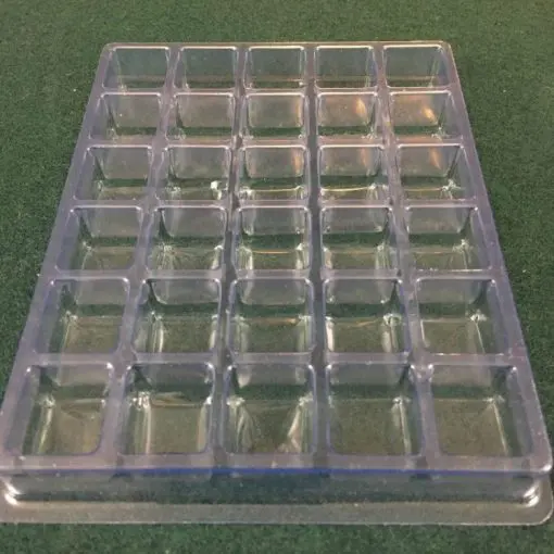 Rectangular Cavity Clear Plastic Trays - .75 X .75 X .63