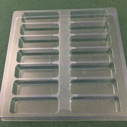Rectangular Cavity Clear Plastic Trays - 4 X 1.2 X 1.15