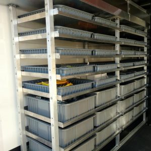 Van Storage Bin Rack