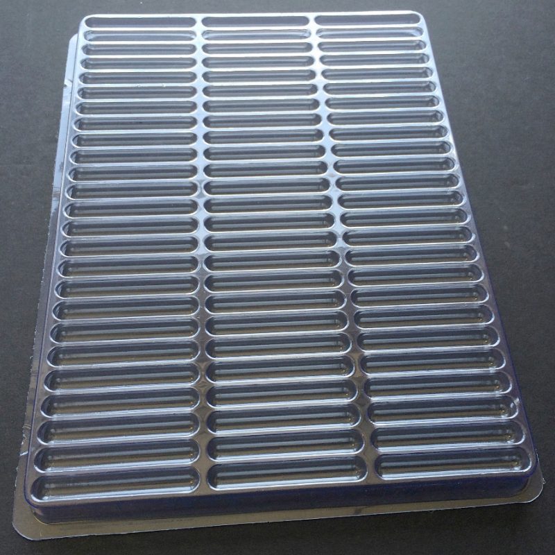 Cylindrical Cavity Clear Plastic Trays - 2.5 X .38 X .31
