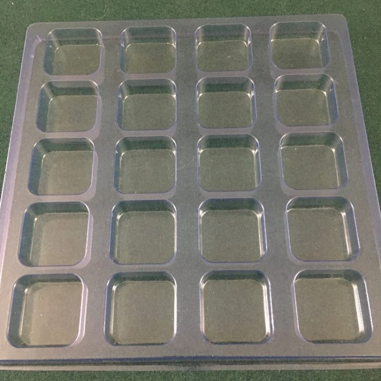 Rectangular Cavity Clear Plastic Trays - 1.88 X 1.88  X 1
