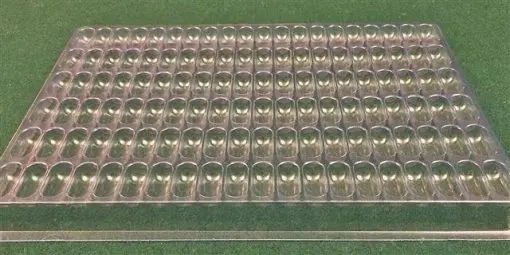Cylindrical Cavity Clear Plastic Trays - 1.125 X .45 X .410