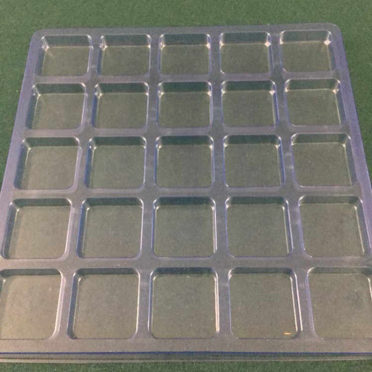 Rectangular Cavity Clear Plastic Trays - 1.85 X 1.85 X 0.5