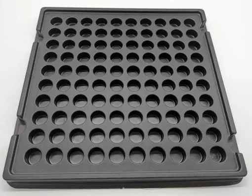 100 Cavity Shipping Tray with Round Cavities