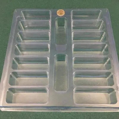 Rectangular Cavity Clear Plastic Trays - 3.5 X 1.18 X 1.5
