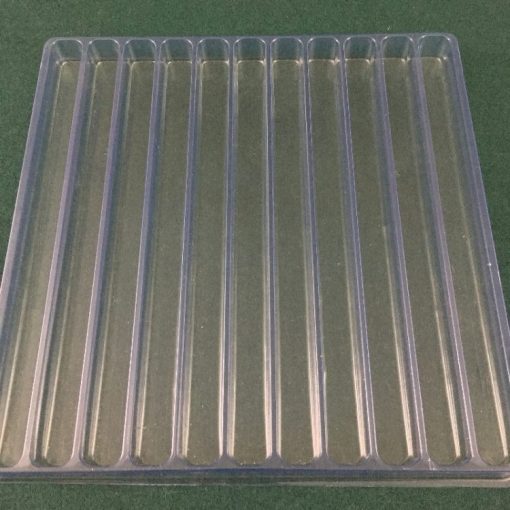 Rectangular Cavity Clear Plastic Trays - 11.25 X 0.75 X 0.75
