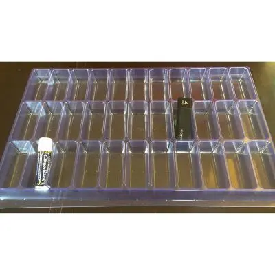 Clear Plastic Insert Tray: Cavity Size 2.4 X 1
