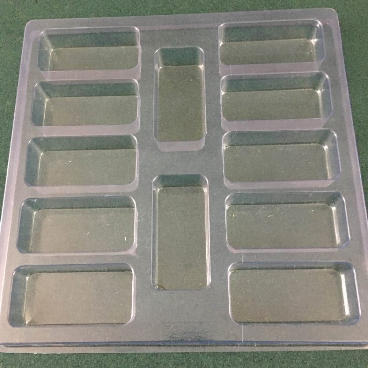 Rectangular Cavity Clear Plastic Trays - 3.45 X 1.58 X 1