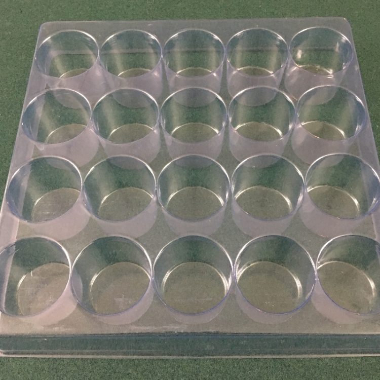 Round Cavity Clear Plastic Trays - 2 Diameter X 1.80