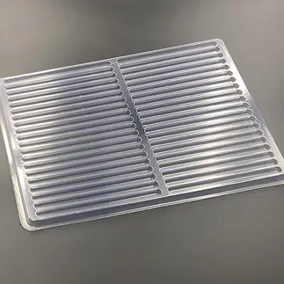Swiss machined tub tray for cylindrical parts