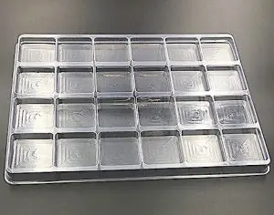 Plastic shipping tray with 2.2" cavity.