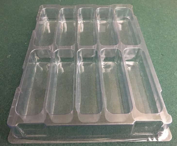 Rectangular Cavity Clear Plastic Trays - 4.88 X 1.38 X 1.25