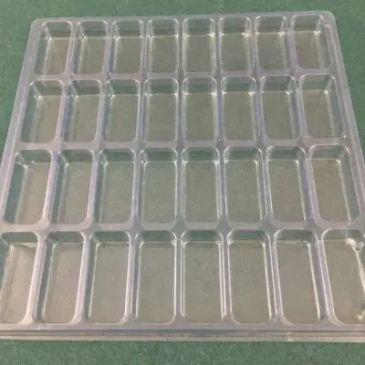 Rectangular Cavity Clear Plastic Trays - 2.4 X 1.05 X .77
